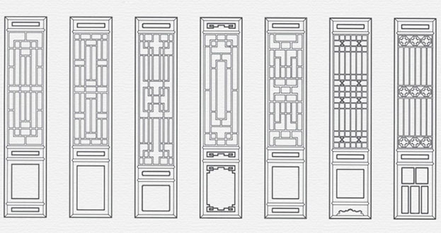 吴桥常用中式仿古花窗图案隔断设计图